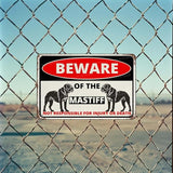 Beware Of The Dog Mastiff Sign Aluminum Metal Tin Signs Outdoor Yard Sign Warning Sign For Fence Yard Home Kitchen Farm Garden Wall Decor 8x12 Inch