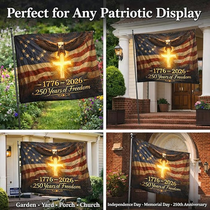 Us 250 Flag – 250th Anniversary USA Double Sided 3-Ply Outdoor Flag, We The People 1776-2026 Patriotic Yard & House Banner for 4th of July (5, 3X5)