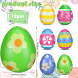 Jetec 12 Pcs Inflatable Easter Eggs Decorations 12 Inch Easter Inflatables Outdoor Decor PVC Large Outdoor Colorful Eggs Bunny Blow up Yard Ornaments for Yard Lawn Garden Party(Vibrant)