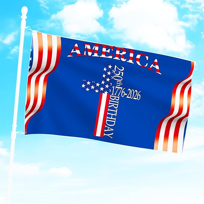 250 Anniversary USA Flag 3x5 Ft 2 Sided 3 Layers 250th Anniversary Flag We The People 1776-2026 250 Years Birthday Patriotic Decor for Outdoor Front Door Porch Wall (F)
