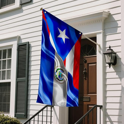 Puerto Rican Puerto Rico And El Salvador Flag 3x5 Ft Double-Sided Printed Indoor/Outdoor Flag Polyester Fabric Decorative Banner With 2 Brass Grommets 3x5 Foot National Flags For Outside