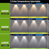 Solar Fence Lights Outdoor Waterproof LED - 3000/4000/6000K 3 Mode, IP65 Waterproof Fence Lights Solar Powered, Solar Wall Lights for Outside, Backyard/Step/Patio/Deck Fence/Stair Railings (12 pack)