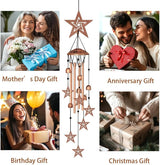 Wind Chimes for Outside, Melodious Melodic Tones Star Style Windchimes Suitable for Outdoor Garden Patio Porch Decor, Unique 33“ Metal Memorial Wind Chimes Friendship Gifts for Women