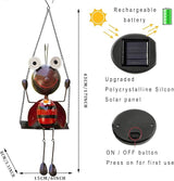 Glowing Ladybug Swing Solar Lights - Adorable Animal Outdoor Garden Decor - Waterproof Solar Lanterns Lamp for Patio Yard Pathway - Gifts for Mom Grandma Women