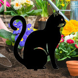 awakentti Yard Ornaments, Garden Outdoor Statues Animal Stakes, Metal Black Cat Stake Garden Garden Statue, Garden Stakes Decorative for Yard Decor and Lawn Ornaments (A)