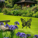 WADORN Butterfly Metal Decorative Garden Stakes, Butterfly Flowers Garden Outdoor Statues Silhouette Boho Butterfly Stakes Metal Butterfly Garden Statues for Lawn Ornaments Yard Patio Outdoor Garden