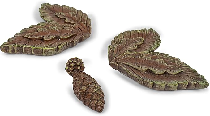 NAT & Jules Pinecone Butterfly Brown 3 inch Resin Stone Outdoor Tree Face Statue