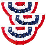 2x4 Ft American Bunting Flags Outdoor, USA Pleated Fan Flag for Outside, 4th of July Decorations Memorial Day Patriotic Flags Bunting Outdoor Indoor Decor (Set of 3)