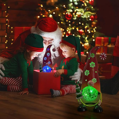 HONGLAND Christmas Decorations Outdoor Solar Gnome Yard, Color Changing LED Lights with Snowflake Hollowed-Out Hat, Cute Christmas Outdoor Decor for Garden, Patio, Pathway (Red)