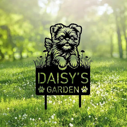 Custom Brussels Griffon Metal Memorial Garden Stake Personalized Pet Grave Marker Name Sign Remembrance Stake Decor,Memorial Statue Sign for Garden Outdoor Outside Yard Decor Dog Loss Christmas Gift.