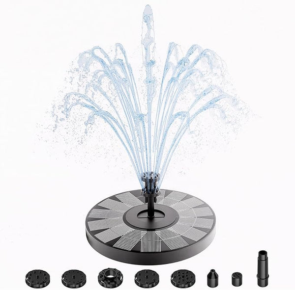 AISITIN 3.5W Solar Fountain for Bird Bath, Floating Solar Water Fountain Pump with 6 Interchangeable Nozzles, Outdoor Solar Water Pump for Garden Pond, Aquarium, Fish Tank, Pool