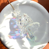 Crystal Bell Suncatcher, Iridescent Rainbow Glass, Hanging Window Decoration (AB, 4"(10cm))