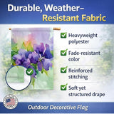 Caroline's Treasures New Jersey Violet in Watercolor House Flag Large Porch Sleeve Pole Decorative Outside Yard Banner Artwork Wall Hanging, Polyester, House Size, Multicolor