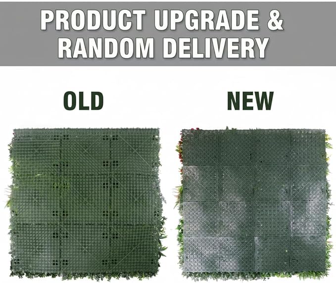 Artificial Grass Wall Backdrop Panels, 40"x40" UV-Anti Greenery Backdrop Wall, Faux Boxwood Panels for Patio, Garden, Backyard Indoor Outdoor Green Wall Decor & Privacy Fence Covering
