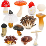 Youeon 12 Pcs Mini Mushroom Figurines Set for Garden Decor, Realistic PVC Tiny Mushroom Ornaments, Cute Miniature Statues for Fairy Garden, Yard, Lawn, DIY Crafts, and Home Decor