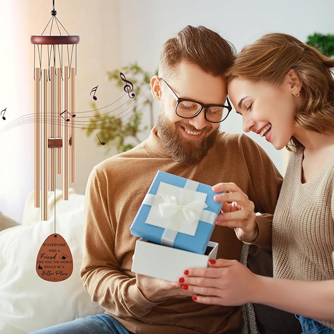 Friendship Wind Chimes Gifts for Women - Inspirational Long Distance Bestie Friendship Birthday Gifts Ideas Female Garden Decoration Personalized Christmas Windchimes for Women Best Friend Soul Sister