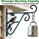 AMAGABELI GARDEN & HOME 2 Pack Hanging Plant Hanger Outdoor 10 inch Metal Hanging Brackets Fence Wall Hooks for Flower Baskets Bird Feeders Lanterns Wind Chimes Rust-Resistant Black