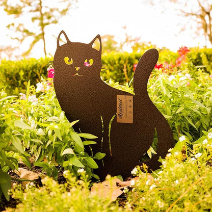 RealSteel Garden Art Cats 3 Pack (2nd Edition) – Metal Cat Yard Stakes & Outdoor Garden Statues – Decorative Lawn & Patio Art for Cat Lovers – Zen Garden & Spring Outdoor Décor – Penny Vein