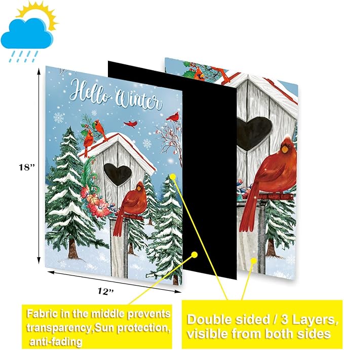 Seasonal Garden Flags Set of 12-Double Sided 12 x 18 Inch Outside Yard Flags, Small Flags for Outside, Holiday Garden Flags for All Seasons, Spring Easter Summer 4th of July Outdoor Flags