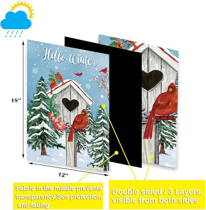 Seasonal Garden Flags Set of 12-Double Sided 12 x 18 Inch Outside Yard Flags, Small Flags for Outside, Holiday Garden Flags for All Seasons, Spring Easter Summer 4th of July Outdoor Flags