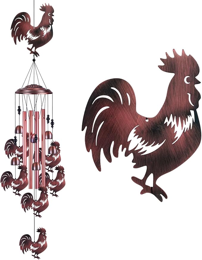 Chicken Wind Chimes for Garden, Home, Balcony, Yard, Outdoor Decoration, Gift Wind Bells, Memorial Wind Chime, Chicks Wind Catcher, Blessing WindChimes Gifts for Mom, Grandma, Family, Women, Friends