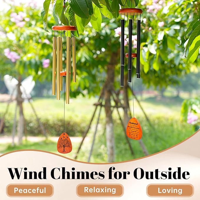 Memorial Gifts for Loss of Husband, 32" Memorial Sympathy Wind Chimes for Loss of Husband, Sympathy/Bereavement/Remembrance Gifts for Loss of Husband