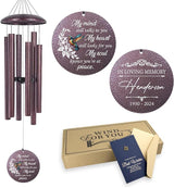 ASTARIN 36" Large Deep Tone Personalized Sympathy Wind Chimes, Memorial Wind Chime for Loss of Mother Father Loved One, Bereavement Gifts Decor Outdoor Patio Garden Graveyard, Produced in USA