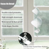 4 Pack 11inch Sublimation Wind Spinner Blanks 3D Aluminum Metal Wind Sculpture Kinetic Spinners for Yard and Garden Indoor Art Ornaments Hanging Decoration (Helix)