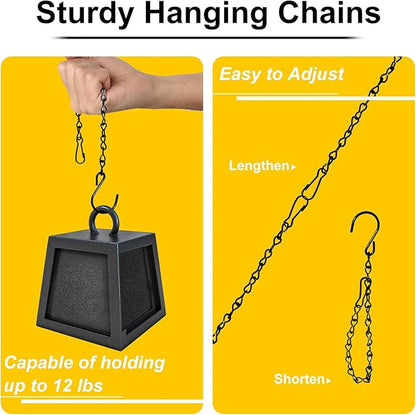 TAORISH 12 Pack 9.5 Inch Hanging Chain for Bird Feeders, Planters, Lanterns, Wind Chimes, Billboards, Chalkboards and Ornaments (Black)
