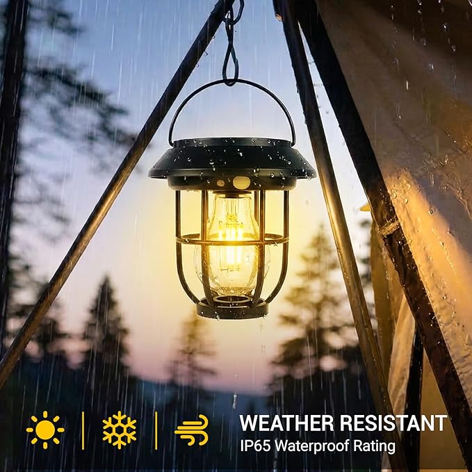 Solar Lights Outdoor, 6 Pack Waterproof LED Pathway Lights with 3 Adjustable Modes, Auto On/Off Lighting for Garden, Yard, Walkway, Driveway, Porch, Hanging on Trees or Tabletop, Warm White