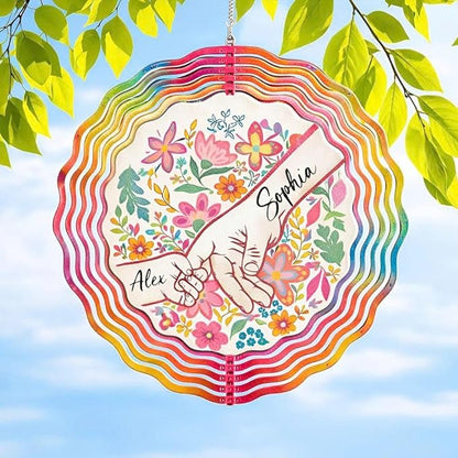 Personalized Mother's Day Wind Spinner for Mom Grandma, Mama Grandma Gifts Mothers Day Christmas, Floral Garden Decor Gift, Outdoor Yard Hanging Ornament 4