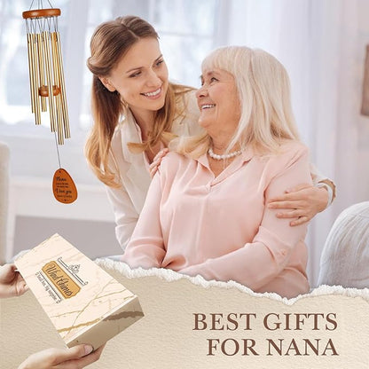 Nana Gifts for Mothers Day, Nana Birthday Gifts, I Love You Wind Chimes Outside for Nanas, Idea Nanas Presents for Mothers Day, Birthday, Thanksgiving, Christmas, 25.5"