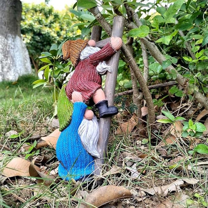 Climbing Gnomes Tree Faces Decor Outdoor for Yard - Cute Gnome Garden Statue Art Resin Dwarf Sculpture for Yard Outdoor Decoration Ornaments