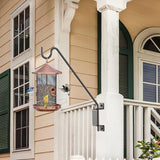 AILIN YELOKIE 16" 360° Swivel Deck Hook - Heavy Duty Solid Steel Plant Hanger, 12-Directional Adjustable Wall Bracket for Bird Feeders/Pole, Outdoor Plants & Wind Chimes, Black (2-Pack)