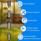 RainChains Pacific Channel Rain Chain 8.5ft Black Aluminum Rain Chains for Gutters Decorative Chain.