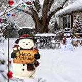 Christmas Garden Flags 12x18 Inch Double Sided, Xmas Snowman Yard Flag for Outside, Winter Seasonal Outdoor Decoration Farmhouse Front Porch Holiday Decor