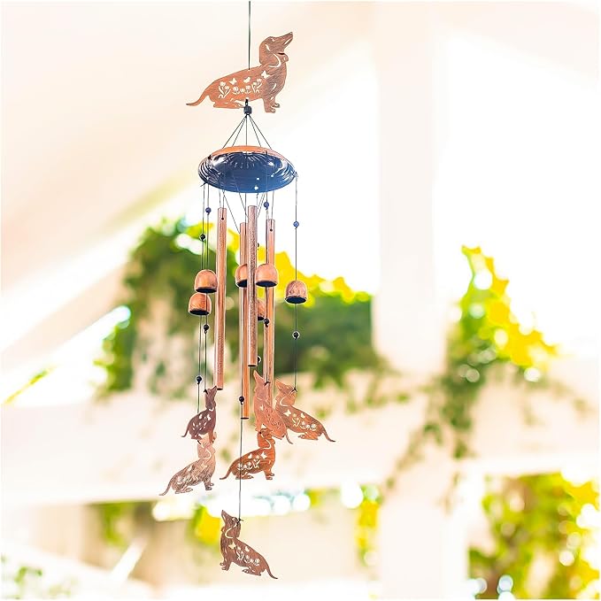for Mom Dachshund Dog Wind Chimes for Outside,Dog Gifts for Women Men/Memorial Gift/Birthday Gifts Metal windchimes Outdoors/Indoors,Garden Decor,Patio,Home,Porch,Yard Decorations