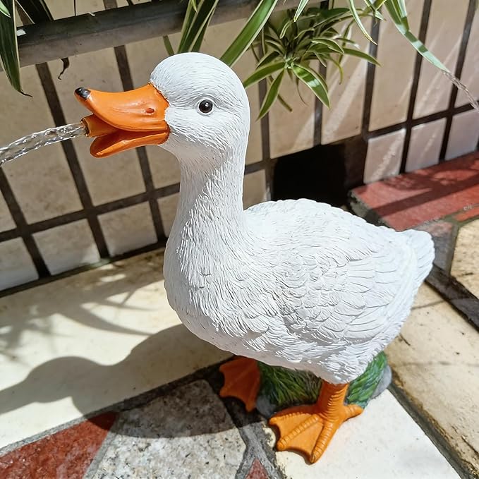 Pond spitters for Small Ponds, Garden Pond Water Feature, Resin Material, Garden Decor for Koi Pond, for Garden, Koi Pond, Patio, or Rockery Landscape Decor White 23 * 13 * 32cm