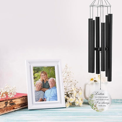 ASTARIN Personalized 30" Memorial Wind Chimes for Outside, Bereavement Gift in Remembrance of a Loved One, Sympathy Gift for Loss of Mother Father Husband, Garden Patio Decor
