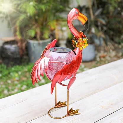 MUMTOP Flamingo Solar Light Outdoor Decor, Solar Lanterns Outdoor Waterproof Flamingo Tabletop Yard Garden Lawn Porch Patio Decorations, Gardening Gift for Women