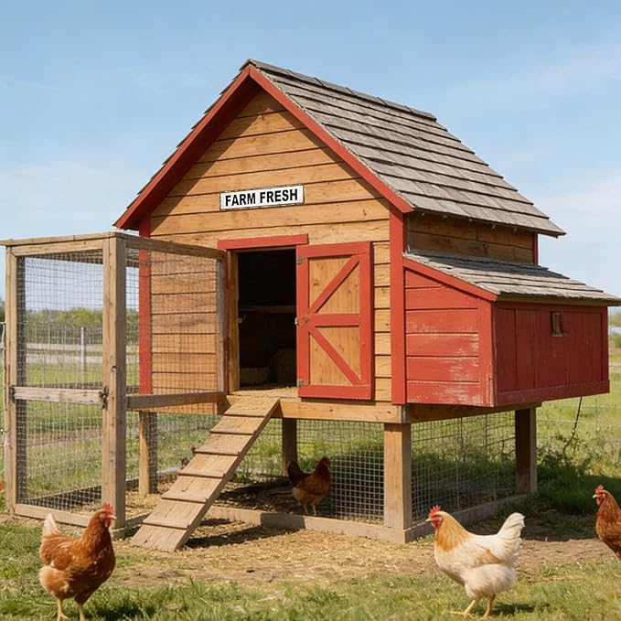 Farm Fresh Metal Tin Sign Chicken Coop Signs for Outside Farm Fresh Eggs Sign Vintage Farmhouse Decor for Chicken Coop, Farmers Market & Farm Stand Kitchen Wall Decor 4 ×16 Inch