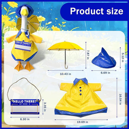Independence Day Style Cute Outfit for 23-Inch Cement Goose – Outdoor Garden Yard Porch Decor
