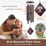 Sympathy Gifts for Loss of Mom, 32" Memorial Wind Chimes for Loss of Mother, Windchimes, Condolence Bereavement Gifts in Memory of Mom (Bronze)