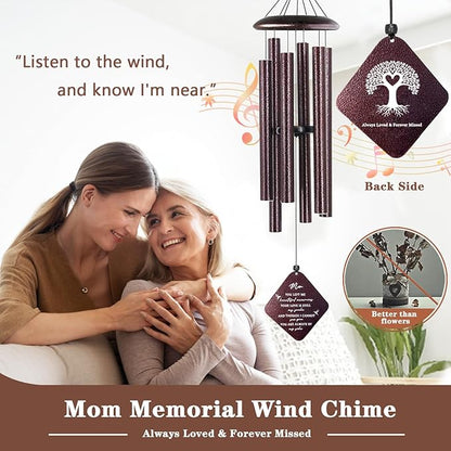Sympathy Gifts for Loss of Mom, 32" Memorial Wind Chimes for Loss of Mother, Windchimes, Condolence Bereavement Gifts in Memory of Mom (Bronze)