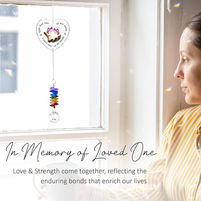 Glass Ornament Suncatcher - I Have You in My Heart - Sympathy Gift for Loss of Loved One - Grief Heaven Keepsake - Mother's Day for Mom Dad Sisters Brothers Grandparents