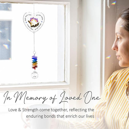 Glass Ornament Suncatcher - I Have You in My Heart - Sympathy Gift for Loss of Loved One - Grief Heaven Keepsake - Mother's Day for Mom Dad Sisters Brothers Grandparents