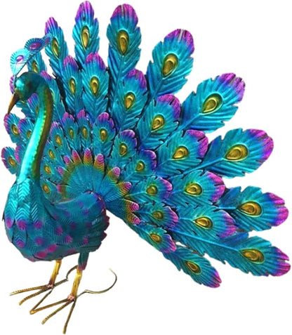 Garden Decorations, Garden Ornaments Outdoor Peacock Statue Sculptures Metal Bird Art Decoration for Yard Porch Patio Lawn
