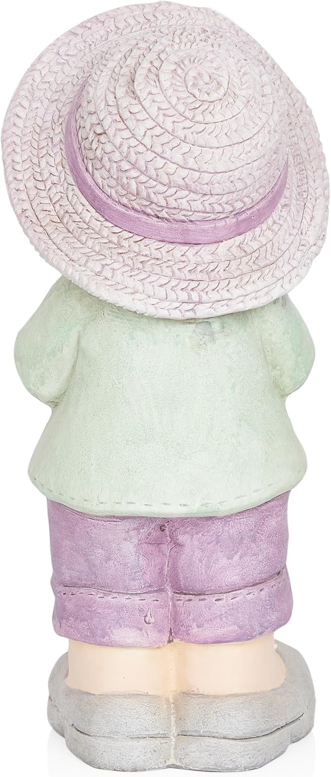 Alpine Corporation QWR1458 Outdoor Little Boy with Flowers Garden Statue, Playful Child Statue for Yard, 16" H, Purple