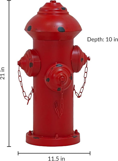 Sunnydaze Fire Hydrant for Dogs to Pee On - Dog Fire Hydrant Pee Post for Potty Training - Red Powder-Coated Paint Finish - 21" H