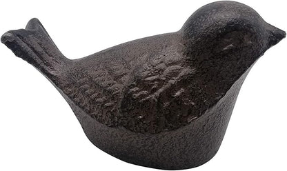 Comfy Hour 3.5" Heavy Duty Cast Iron Bird Figurine, Decorative Vintage Brown Sparrow Statue for Farmhouse Home Decor, Shelf, Mantel & Tiered Tray, Bird Lovers Gift, 1 pc